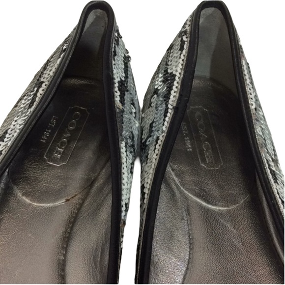 Coach Women’s Liah Snow Leopard Sequin Ballet Flats Size 5B - Picture 11 of 16